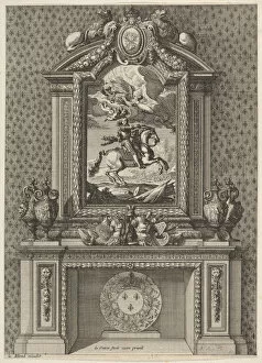 King Louis Xiv Of France Gallery: Chimney with a Painting of Louis XIV over the Mantle, from Grandes Cheminée, ca