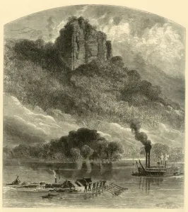 Oarsman Collection: Chimney Rock, near Fountain City, 1874. Creator: Alfred Waud
