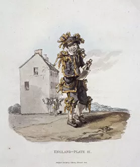 Chimney Sweep Gallery: A chimney-sweep dressed in May Day costume, Provincial Characters, 1813