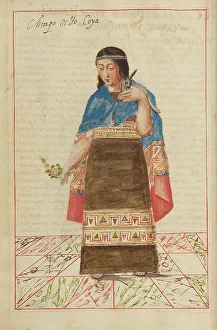 Peru Prints: Chimpo Ocllo, completed in 1616. Creator: Unknown