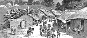 Burmese Prints: With the Chin-Lushai Expeditionary Force; The Bazaar at Demagiri, 1890. Creator: Unknown