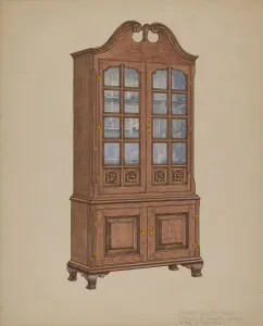 Darby Edward A Prints: China Cupboard, c. 1939. Creator: Edward A Darby