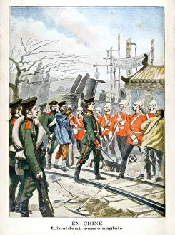 Opposition Prints: In China, Incident between Russians and English, 1901