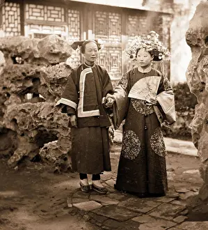 Anticipation Prints: China: a Manchu bride in her wedding clothes with her maid
