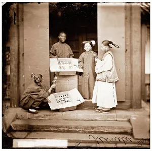 Crouching Prints: China: Manchu women buying flowers for their headdress