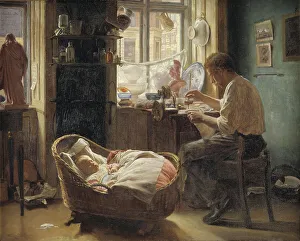 Repair Prints: At the China Repairer's, 1891. Creator: Wenzel Tornoe