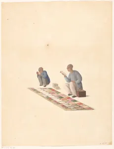Bookseller Prints: Chinese bookseller, 1805 or later. Creator: Anon