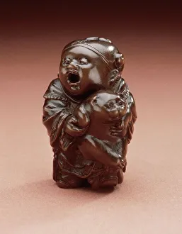 Open Mouth Prints: Chinese Boy with Puppy, Mid-19th century. Creator: Unknown