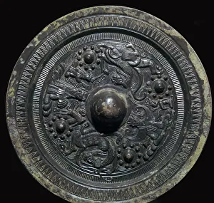 Taoist Prints: Chinese bronze mirror with figures of the Taoist gods, 2nd century