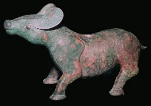 Zhou Dynasty Prints: Chinese Bronze Tapir-like animal