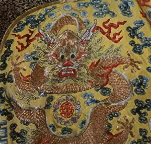 Court Robe Gallery: Detail from Chinese Emperors court robe, 19th century