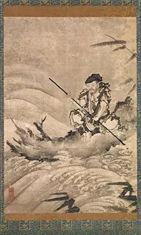 Exploring Gallery: The Chinese Explorer Zhang Qian on a Raft, mid-16th century. Creator: Maejima Soyu