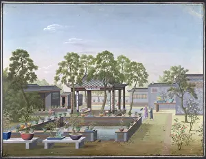Bonsai Prints: Chinese garden, 1800-1805. Creator: Unknown