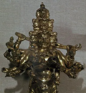 Limb Prints: Chinese gilt-bronze statuette of a Dharmapala, 13th century