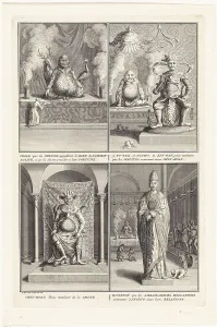 Four Chinese gods, 1728. Artist: Picart, Bernard (1673?1733)