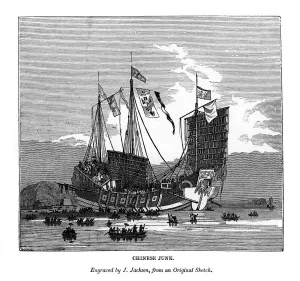 Chinese Junk, 1843. Artist: J Jackson
