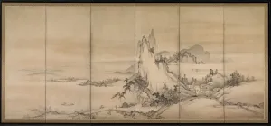 Ink And Slight Colour On Paper Prints: Chinese Landscape, 1500s. Creator: Unknown