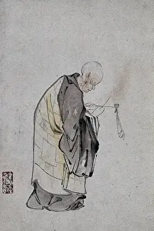 A Chinese man lighting a pipe, (between 1800 and 1899?). Creator: Unknown