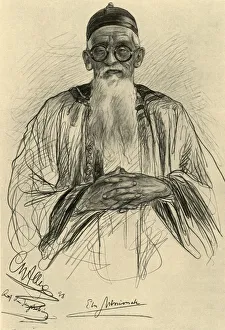 Chinese man wearing spectacles, 1898. Creator: Christian Wilhelm Allers Chinese man wearing spectacles, 1898. Creator: Christian Wilhelm Allers
