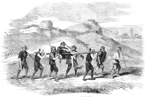 Palanquin Prints: Chinese Mode of Carrying the Wounded, 1857. Creator: Unknown