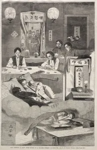 Winslow Homer American Prints: The Chinese in New York - Scene in a Baxter Street Club-House