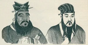 Chinese portraits of Confucius and his great follower Mencius, 1907