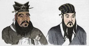 6th Century Bc Prints: Chinese portraits of Confucius and his great follower Mencius, 1907