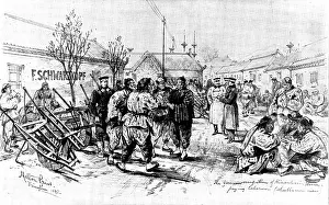 Territorial Prints: The Chinese Question: the German Occupation of Kiao-Chau: paying Chinese wheelbarrow men