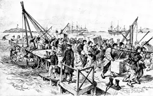 Territorial Prints: The Chinese Question: Germans landing stores at Tsingtan for Kiao-Chau