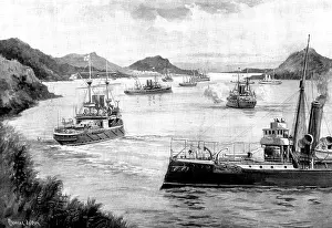 Steamship Prints: The Chinese Question -...the British Squadron off Port Hamilton