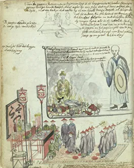 Batavian Prints: Chinese sacrificial ceremony in Batavia, 1779-1785. Creator: Jan Brandes