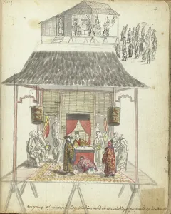 Kowtowing Prints: Chinese street theatre, 1779-1785. Creator: Jan Brandes