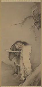 The Chinese Taoist Immortals, Han-shan and Shih-te (Kanzan and Jittoku), Meiji era, 1886