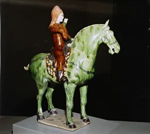 Human Likeness Prints: Chinese Tomb Figure of Horse and Rider, Tang Period, 8th century