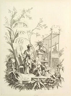 Chez Huquier Gallery: Chinoiserie with Figures in a Landscape, 18th century. Creator: Gabriel Huquier