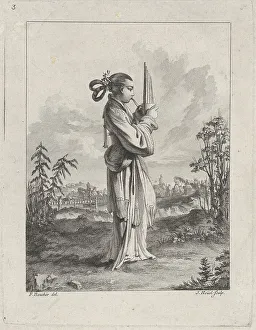Mouth Organ Prints: Chinoiserie with a woman playing the mouth organ