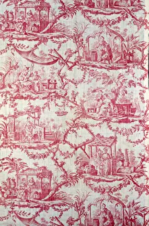 Jean Baptiste Pillement Prints: Chinoiseries (Furnishing Fabric), France, c. 1780. Creator: Christophe-Philippe Oberkampf