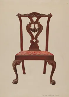 Chippendale Mahogany Side Chair, 1936. Creator: Arthur Johnson Chippendale Mahogany Side Chair, 1936. Creator: Arthur Johnson