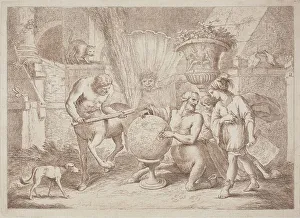 Centaur Prints: Chiron Teaches Geography to Achilles, 1758/1759. Creator: Gaetano Gherardo Zompini