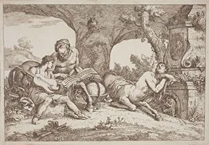 Centaur Prints: Chiron Teaches Music to Achilles, 1758/1759. Creator: Gaetano Gherardo Zompini