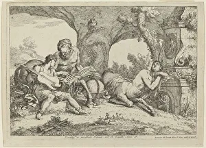 Centaur Prints: Chiron Teaching Music to Achilles, 1758. Creator: Gaetano Gherardo Zompini