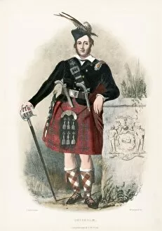 Basket Hilted Sword Gallery: Chisholm, from The Clans of the Scottish Highlands, pub. 1845 (colour lithograph)