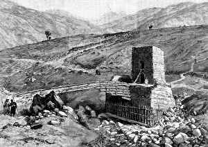 P Naumann Prints: The Chitral Expedition: the Bridge at Chitral, 1895. Creator: P Naumann