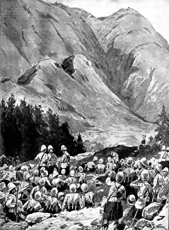 Pith Helmets Prints: The Chitral Expedition: storming of the Malakand Pass by the Gordon Highlanders and Guides