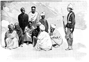 Prisoners Prints: The Chitral Expedition: Swat prisoners taken at the Malakand Fight, 1895. Creator: Unknown