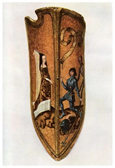 Images Dated 13th July 2009: Chivalry and courtly love: Flemish parade shield, c1400 (1956)