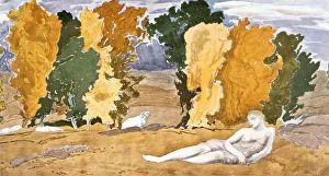 Leon Prints: Chloe Abandoned, design for a Ballet Russes production of Ravels Daphnis and Chloe