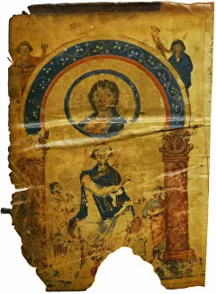 Chludov Psalter Gallery: The Chludov Psalter. Christ Emmanuel. King David Enthroned, ca 850