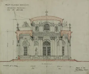 Elevation Prints: Chocolate-Menier Pavilion, Worlds Colombian Exposition, Chicago, Illinois