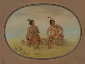 Images Dated 23rd February 2021: Two Choctaw Indians, 1861 / 1869. Creator: George Catlin